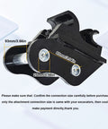 Side view of Heavy Duty Quick Coupler For Mini Excavators Under Three Tons Easy Quick Change Hitch Attachment with measurements.