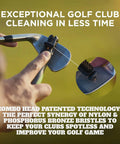 Golf Club Cleaner With Ergonomic Grip And 2.5 Feet Retractable Cord, Pink, Replaceable Bristle Heads And Groove Cleaner For Clean Clubs And Sharper Shots On The Course. club head with nylon and bronze bristles