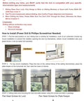 Installation guide showing steps for installing a Sliding Door Lock For Glass And Patio Doors, 2.5 Inch Long By 1.5 Inch Wide, on frame.