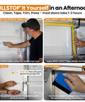 Top Rated Garage Door Insulation Kit For 8x8 Single Doors includes clean, tape, trim, and press steps for easy installation.
