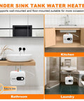 2.6 Gallon On Demand Electric Water Heater With LED Display Under Sink Mini Tank 110V Plug In 1500W in kitchen setup