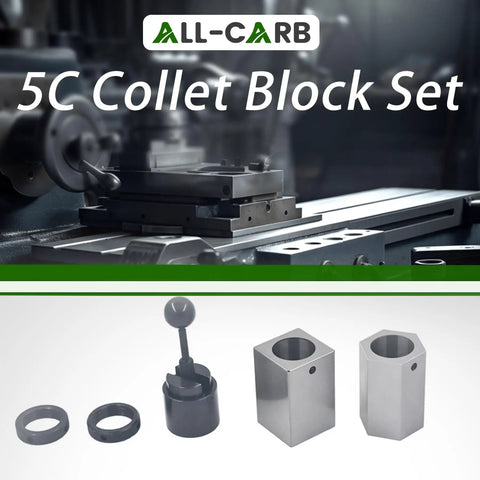 5C Collet Block Set With Holder For Milling Machines, Includes Hex And Square Collet Blocks And Collet Closer, Pro Grade Tool Steel, Durable Precision Blocks For Tight Tolerances And Consistent Milling, shown with 5C blocks