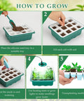 5 Piece Reusable Seed Starter Tray Kit With 60 Cells And Pro Grade Flexible Pop Out Silicone Cells For Easy Transplanting