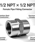 Badass Heavy Duty Two Pack One Half Inch Hex Coupling Npt Female To Female Pipe Connector 304 Stainless Steel Rust Resistant Adapter