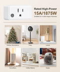 Remote Control Outlet Wall Switch With 200 Ft RF Range Plug And Play Wireless Power Switch for multiple household devices