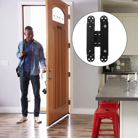 Beefy Heavy Duty Concealed Door Hinge For Wood Doors Adjustable Multi Directional Invisible Cross Hinge 180 Degree Swing Load Bearing 40kg
