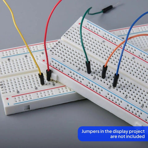 Three Piece Breadboard Kit With 830 Point Solderless No Soldering Needed Prototype PCB Boards for Arduino Hobbyists and Students displayed