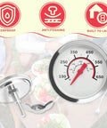 Lid Temperature Gauge Replacement For Grill Thermometer G432-8L00-W1 Easy Swap For 4 And 6 Burner Advantage Series Grills 2015 And Newer And Tru Infrared 2 Burner Models With Three Eighths Inch Hole, stainless steel