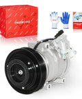 Heavy Duty AC Compressor With Clutch Swap For Acura MDX And Honda Odyssey Pilot close-up with precharged oil and accessory kit.