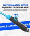 Versatile 19 Inch Detachable Sprayer Wand With 1000 Hole Gentle Rain Shower Thumb Flow Control handle with blue accents