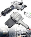 Commercial Pneumatic Strapping Machine Kit With A Lightweight Split Body Frame and tools for steel banding action.