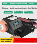 250W Multifunctional Electric Belt Sander And Polishing Machine With Knife Sharpener, adjustable neck and smart display