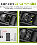 Diagram of 2 Pack 12V Reverse Polarity DPDT Rocker Switch Set for RV Trailer Tongue Jack Momentary On Off On installation.