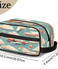 Air Travel Ready Cosmetic Bag For Women, Waterproof Makeup Organizer Pouch, compact size, airplane print, travel must-have