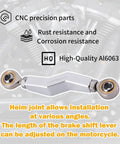 Extended Brake Shift Lever Kit With Linkage For 2018 And Up M8 Harley Softail Low Rider S And Street Bob Bolt On Performance That Makes Braking Feel Crisp And Much Easier Durable Al6063 Aluminum Corrosion Resistant. CNC Al6063 aluminum brake shift linkage with Heim joints for Harley Softail
