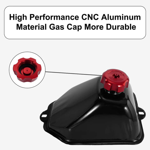 Metal Gas Fuel Tank With Threaded Cap For 50cc 70cc 90cc 110cc 125cc ATVs Quad Bikes Fits Coolster Roketa Taotao Baja Motorsports