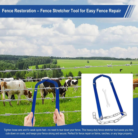 Fence Stretcher Tool For Quick Tensioning Barbed Wire Electric Fences Horse Fences And Mesh Fencing No Staples Removal