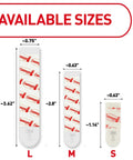 Command Indoor Replacement Strips, white adhesive; three sizes shown (L, M, S) for damage-free wall hanging.