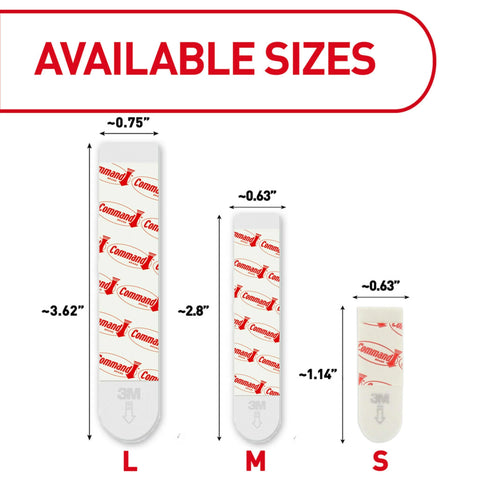 Image showing available sizes of Indoor Large Replacement Strips For No Mess Damage Free Wall Hanging And Rehang Of Large Hooks For Home Decor