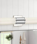 Two Light Vanity Lights With Milk Glass Shade In Chrome Finish Up And Down Wall Sconces Above Bathroom Mirror