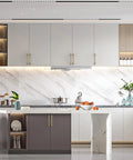Modern kitchen with 10 Pack 5 Inch Champagne Bronze Cabinet Pulls for Kitchen Cabinets and Cupboards 128mm Handles Hardware