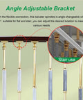 Angle adjustable bracket on 95cm Tall Handrail Post With Installation Kit for indoor stairs, featuring sturdy aluminum material.