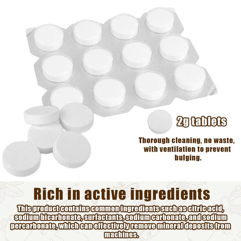 Espresso Machine Maintenance Kit With Water Filters And Cleaning Tablets, 4 Filters And 24 Tablets, Limescale Remover Descaler, Keeps Your Home Espresso Brewer Running Smooth And Flavorful. 24 white 2g tablets in blister pack