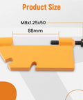 Yellow Door Hinge Puller For Astro And Safari Vans Hinge Pin Removal Tool, showing product in Q235 steel with M8 bolt dimensions.