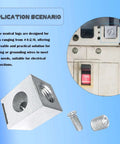 Neutral Lug Kit For Four To Two Zero Gauge Wires Aluminum Ground Lugs Set, tin plated, illustrated with application example.