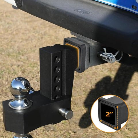 Trailer Hitch Reducer Sleeve From Two And A Half Inch To Two Inch With Five Eighth Inch Pin And Clip Carbon Steel for towing
