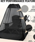 One Person Pop Up Mosquito Net Tent With Mesh Shelter, Instant No Fuss One Second Setup highlighting features with chair inside