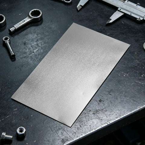 Six-Piece Bendable Aluminum Sheets For Crafting And DIY Projects on workbench with tools, 7.87 x 3.94 inches