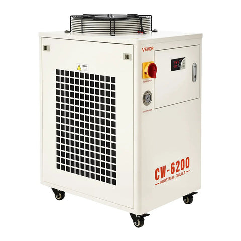 Heavy Duty Water Chiller Keeps Your CO2 Laser Chill And Running Smooth With 17060 Btu Cooling Power and a spacious tank.