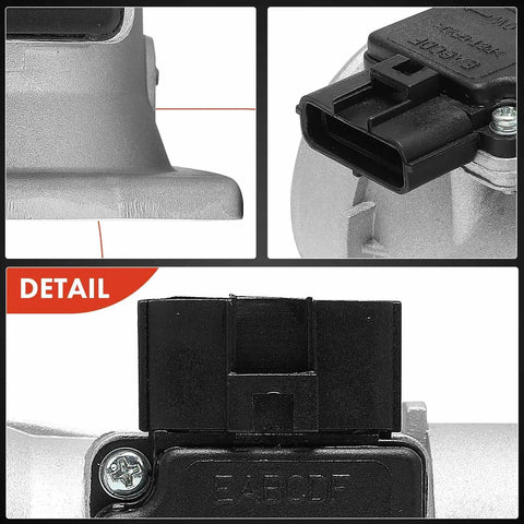 Mass Air Flow Sensor Assembly 4 Pin Connector For Ford Aerostar Escort Ranger Windstar Taurus Sable And Mazda 6 Fits 1995 To 1999 3.0L 2.5L And 2.0L Engines Drop In Plug And Play Replacement close-up connector detail