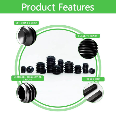 Pro Grade 1010 Piece Set Screw Kit With 25 Sizes For Metric And SAE Threads, 12.9 Alloy Steel, Hex Wrenches Visual Features