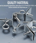 Three Way Guy Wire Ring Kit with 100 ft wires and mount accessories, stainless steel close up, fits masts up to 2.4 inches