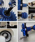 Jet Engine Model Components Kit For Bambu Lab Makerworld MH006 showing blue rotor blades and assembled components for DIYers