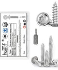 M4x8Mm 304 Stainless Steel Torx Pan Head With Washer Self Tapping Screws Pack Of 50 in a storage box with T20 bit.