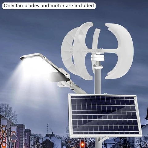 Off Grid Home Wind Turbine Generator Kit 3000W 4000W 5000W with vertical windmill and solar panel setup