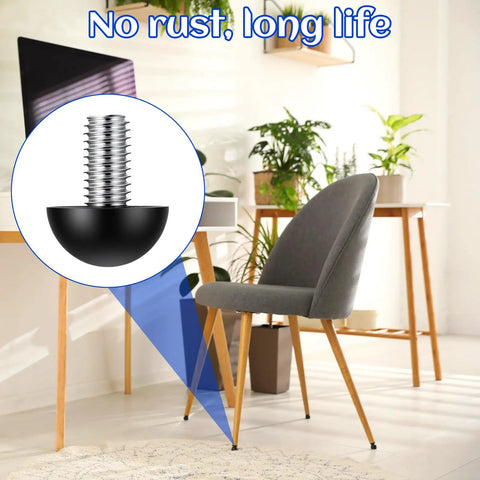 Interior with Stainless Steel M8 Adjustable Furniture Leg Levelers Set With Screw In Feet And Nylon Base