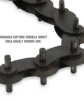Exhaust Pipe Cutter Chain Tool For Three Quarter Inch To Three And A Quarter Inch Pipes with durable cutting wheels detail.