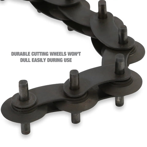 Exhaust Pipe Cutter Chain Tool For Three Quarter Inch To Three And A Quarter Inch Pipes with durable cutting wheels detail.