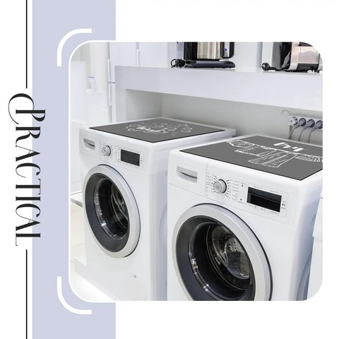 No Sweat Washer And Dryer Top Protector Covers 2 Pack Non Slip Absorbent Dust Proof Laundry Room Mats Quick Drying Appliance Pads For Kitchen Storage Classic Gray on appliance tops.