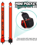 Must Have High Visibility Surface Marker Buoy With Reel For Scuba Diving Set Includes 100ft ABS Dive Reel Open Bottom Safety Sausage