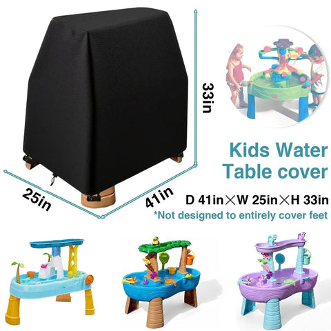 Water Table Cover For Rain Showers Splash Pond Water Table Black 41 Inches Long By 25 Inches Wide By 33 Inches High shown on table