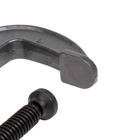 Close-up of Heavy Duty 12 Inch C Clamp With 3 5 Eighths Inch Throat 2850 Lbs Clamping Force Ductile Iron Frame showing spindle detail