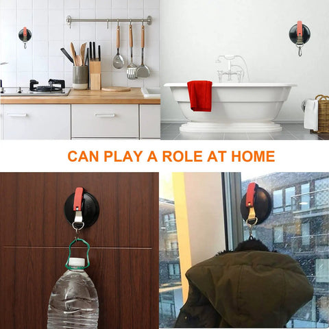 Heavy Duty Vacuum Suction Cup Anchor Kit used in kitchen, bathroom, and hanging items in different scenarios at home.