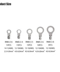 Uninsulated Ring Terminals Brass Ring Connectors For Crimp On Wiring Tin Plated Wire Terminals AWG 14 12 10 12 Durable Corrosion Resistant