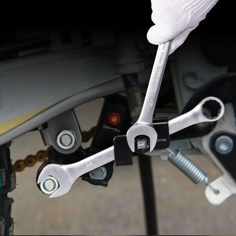Wrench Extender Tool For One Half Inch Drive And Twenty One Millimeter Hex Drive Heat Treated Adjustable Adapter in use