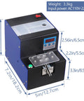 Automatic Screw Feeder Machine With Digital Display Counts M1.0 To M5.0 Fasteners, showing dimensions and digital controls.